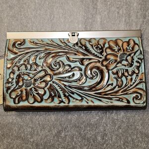 Patricia Nash Cauchy Wallet Tooled Turquoise